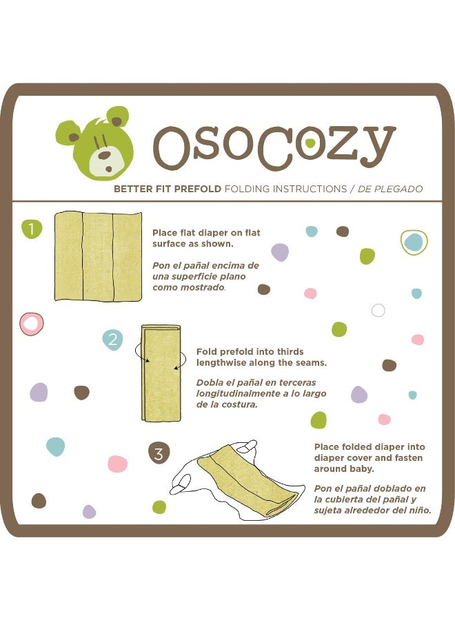 OsoCozy Organic Cotton Prefold Cloth Diapers Better Fit Small 4x8x4 Layering (6pk) - Super-soft, Thick, Absorbent, Durable and Ecologically Friendlier. Unbleached Natural Color, Fits 6-14 lbs - Image 4